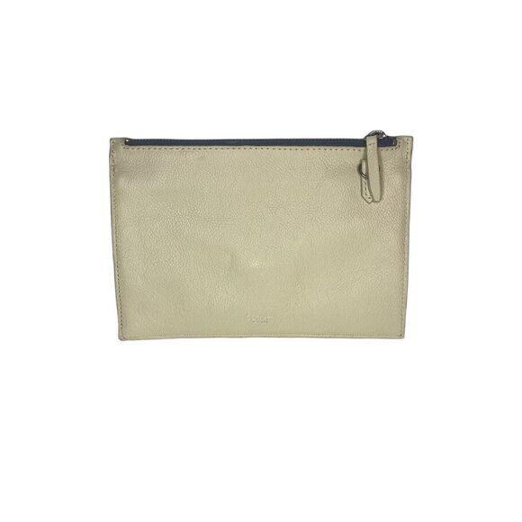 Botkier Valentina Flap Leather Clutch with Card Holder Beige Color MSRP: $88.00 - Picture 3 of 10